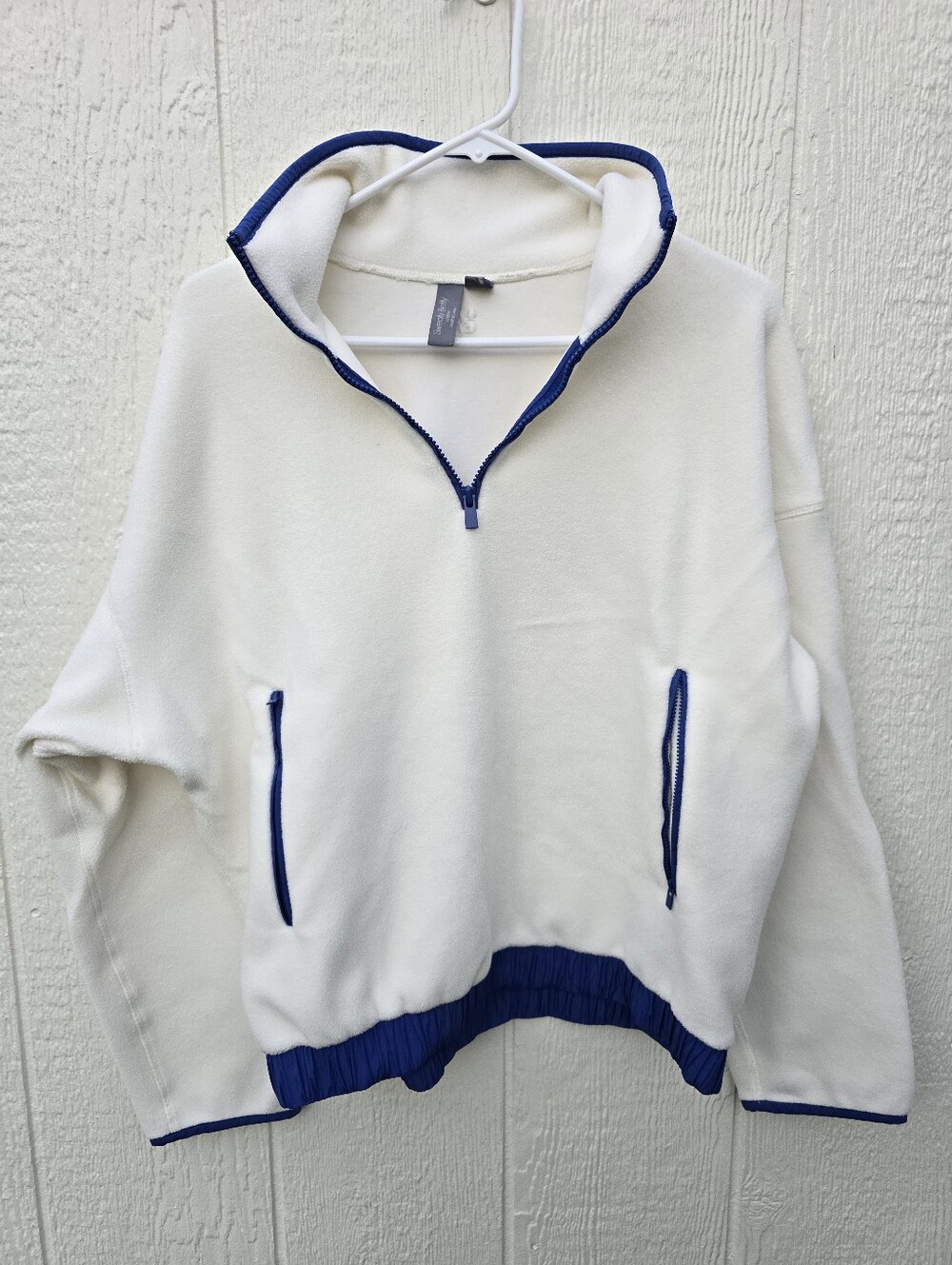 Sweaty Betty Fleece Jacket Pullover Yoga Funnel Neck Pockets L